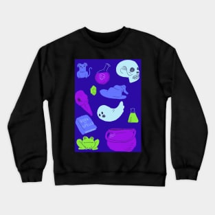 Halloween Witch - Necromancer Themed Pattern Crewneck Sweatshirt